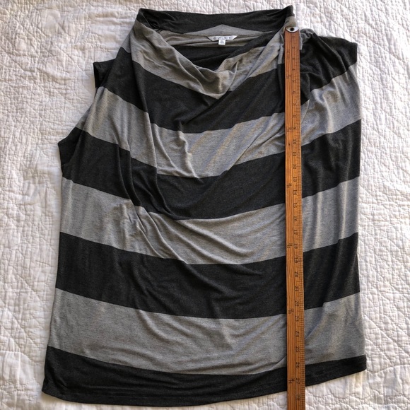 CAbi Gray Striped Cowl Neck Sleeveless Soft Tank - Picture 6 of 9